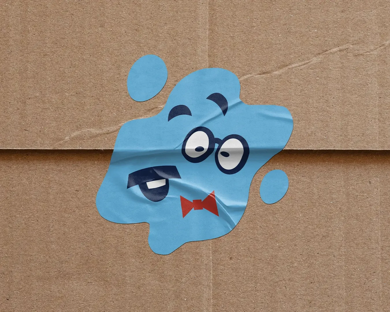 genius-water-co-mascot-face-sticker-on-cardboard-mockup